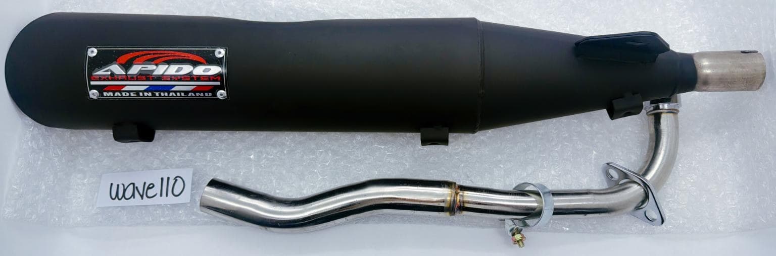 APIDO Exhaust Pipe - Honda Variant image - WAVE110 / BLACK - APIDO-APIDO-EXHAUST-PIPE-HONDA-1C9DD782-WAVE110-BLACK-D08AD80F