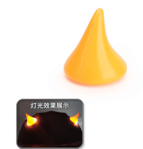 OK HELMET DEVIL HORN WITH LIGHT Variant image - LIGHT ORANGE / OK-8895-5 - OK-OK-HELMET-DEVIL-HORN-WITH-LIGHT-1E956900-OK-8895-5-2A2623ED