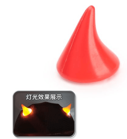 OK HELMET DEVIL HORN WITH LIGHT Variant image - LIGHT RED / OK-8895-2 - OK-OK-HELMET-DEVIL-HORN-WITH-LIGHT-1E956900-OK-8895-2-9E1AE345