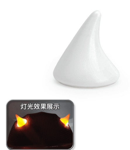 OK HELMET DEVIL HORN WITH LIGHT Variant image - LIGHT WHITE / OK-8895-8 - OK-OK-HELMET-DEVIL-HORN-WITH-LIGHT-1E956900-OK-8895-8-3D7B444E