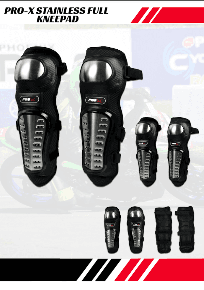 PRO-X Stainless Full Silver Motorcycle Knee Pad PRO-X Stainless Full Silver Motorcycle Knee Pad - Main image