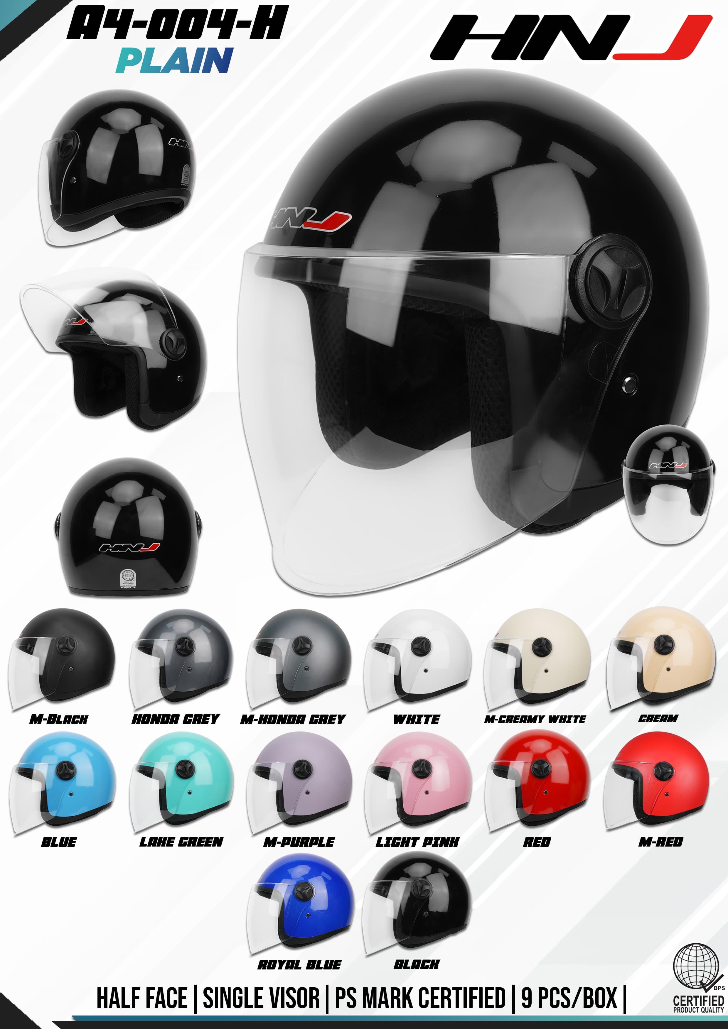 HNJ A4-004-H Half Face Helmet