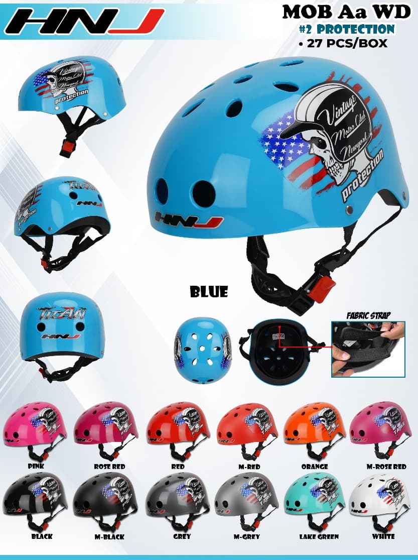 MOB-Aa Graphic - 2# PROTECTION BLACK Half Face Helmet MOB-Aa Graphic - 2# PROTECTION BLACK Half Face Helmet - Main image