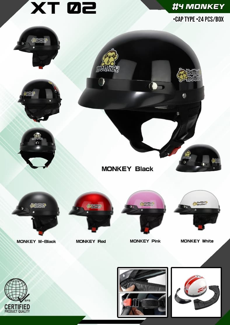 HNJ XT02 Monkey Half Face Helmet HNJ XT02 Monkey Half Face Helmet - Main image