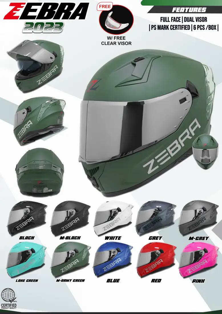 ZEBRA 2023 PARADIGM Plain Full Face Helmet ZEBRA 2023 PARADIGM Plain Full Face Helmet - Main image