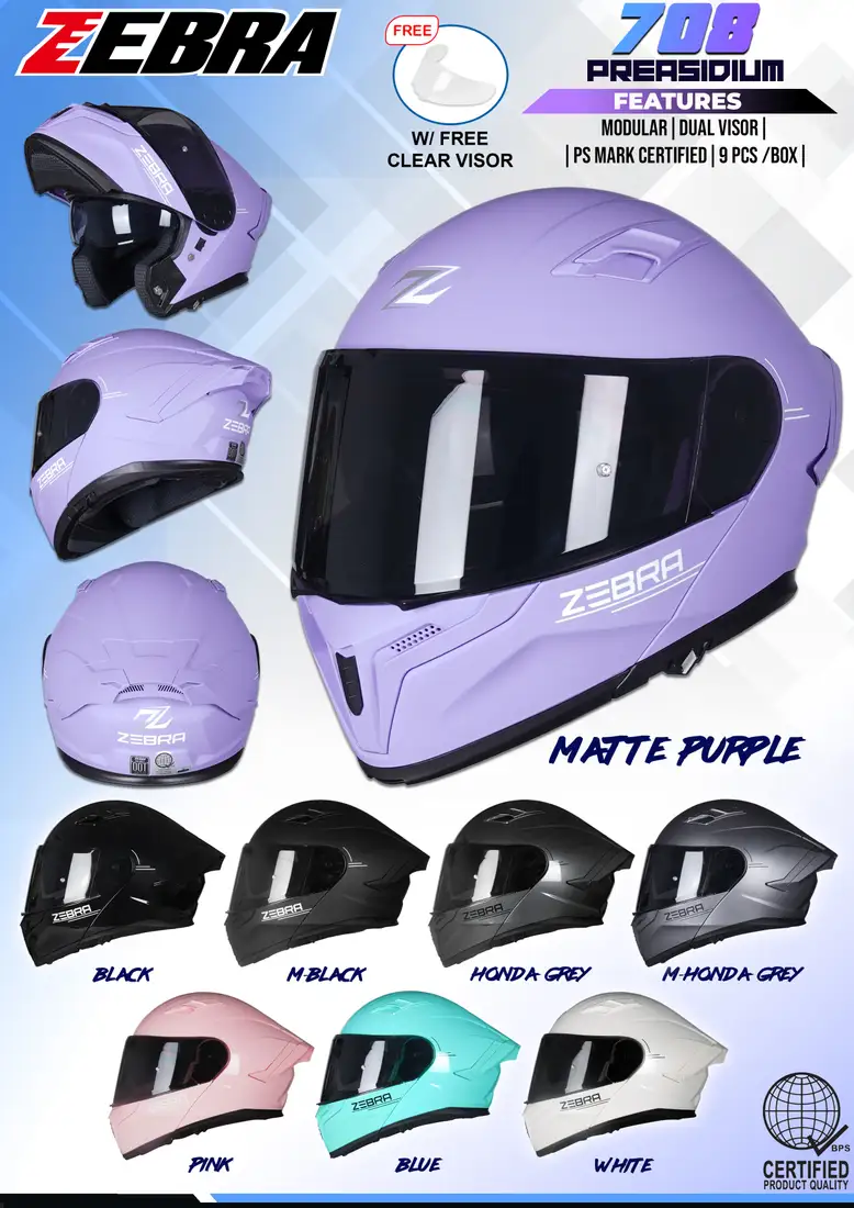 ZEBRA 708 PRAESIDIUM Plain Modular Helmet