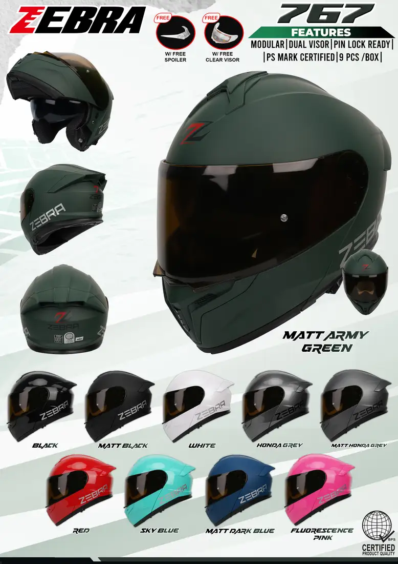 ZEBRA 767 Plain Modular Helmet