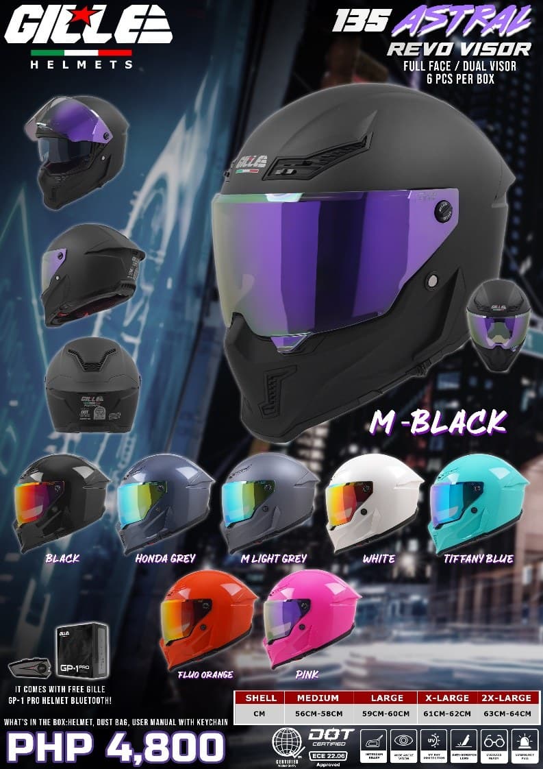 GILLE 135-ASTRAL Revo Visor Full Face Motorcycle Helmet