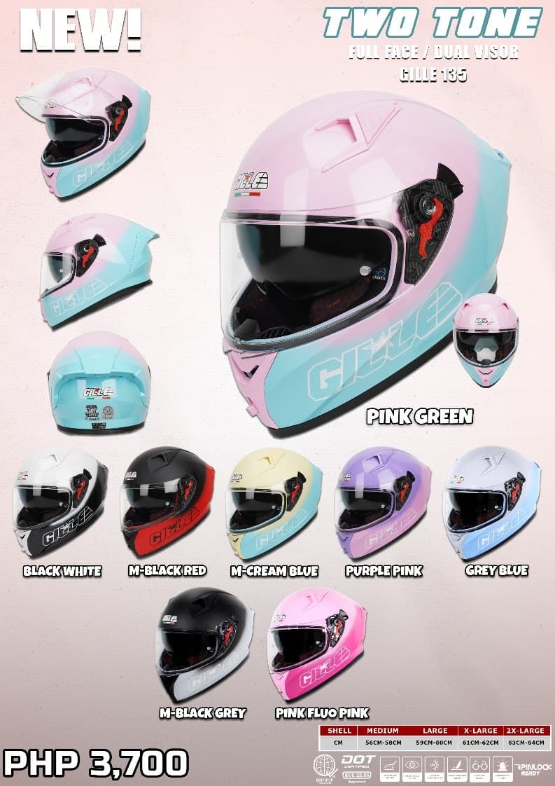 GILLE 135 Two Tone Full Face Motorcycle Helmet