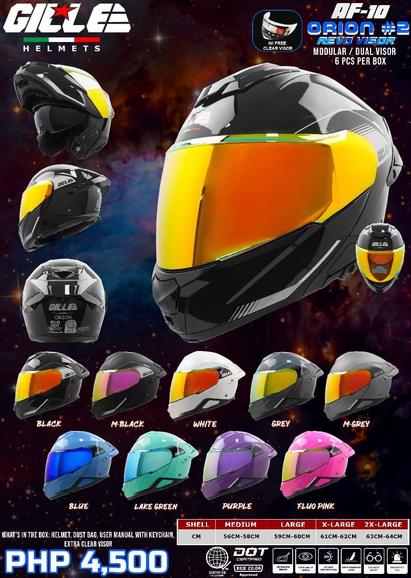 GILLE AF10 Orion Plain Modular Motorcycle Helmet