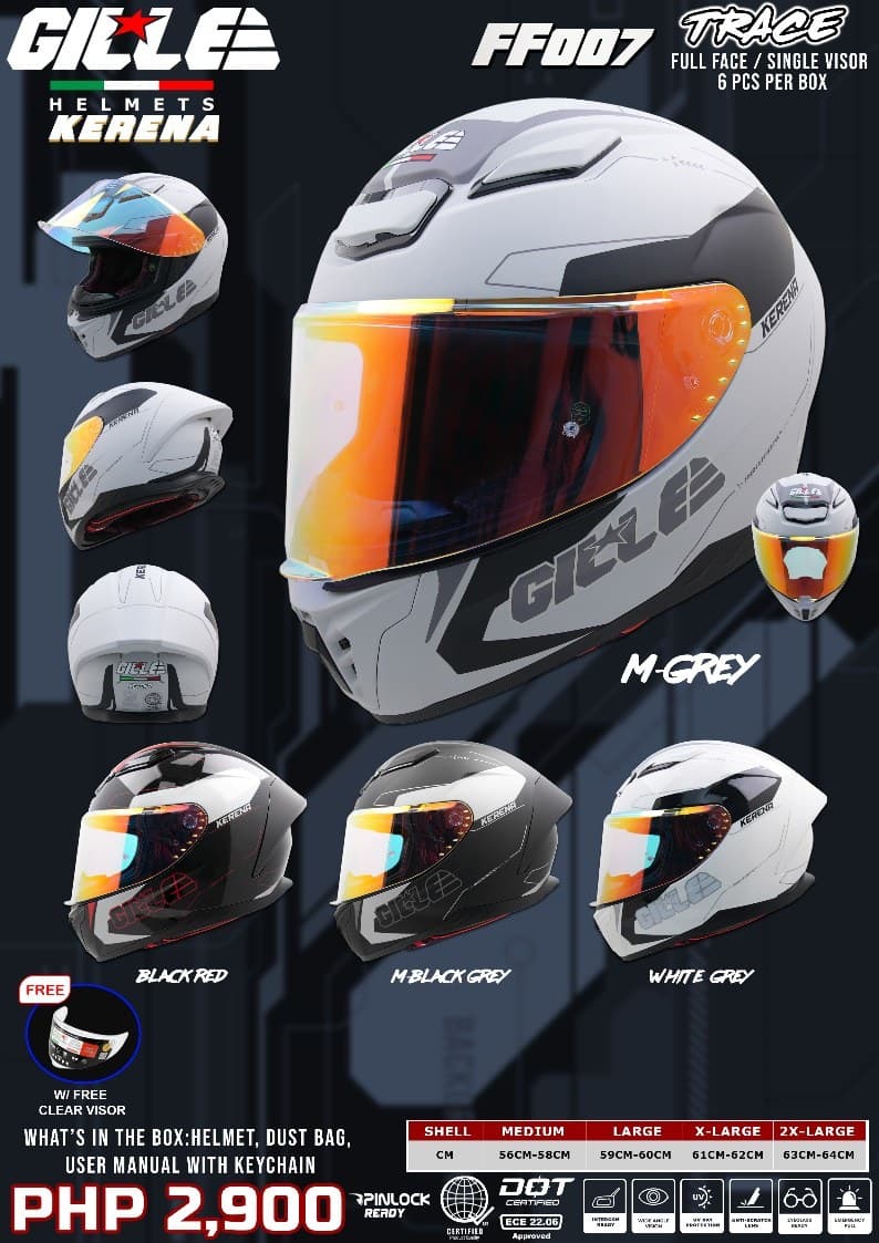 GILLE FF007 Kerena W/D Full Face Motorcycle Helmet