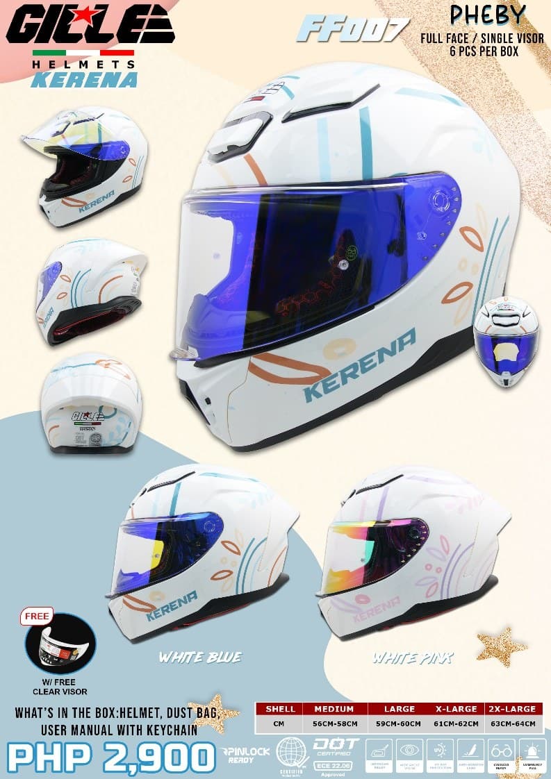 GILLE FF007 Kerena W/D Full Face Motorcycle Helmet