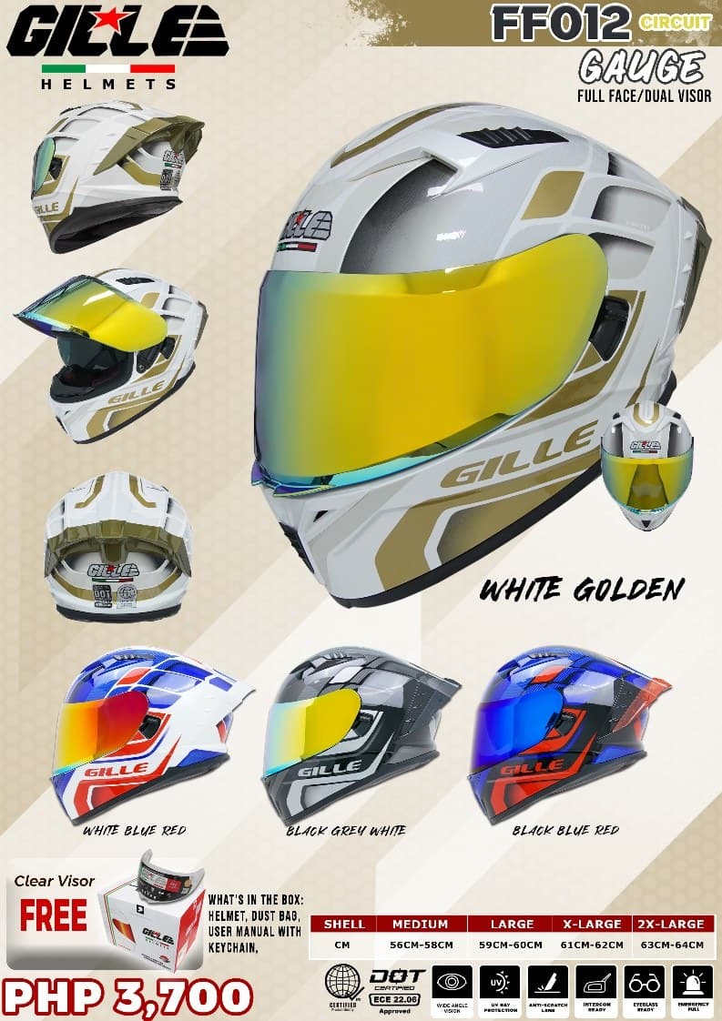 GILLE FF012 Circuit W/D (Revo Visor) Full Face Motorcycle Helmet