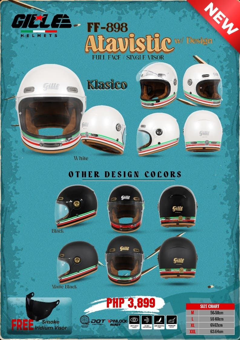 GILLE FF898 Atavistic W/D Full Face Motorcycle Helmet