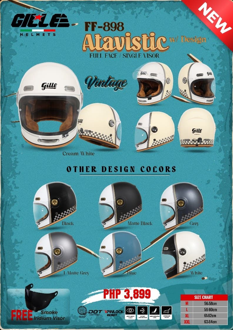 GILLE FF898 Atavistic W/D Full Face Motorcycle Helmet