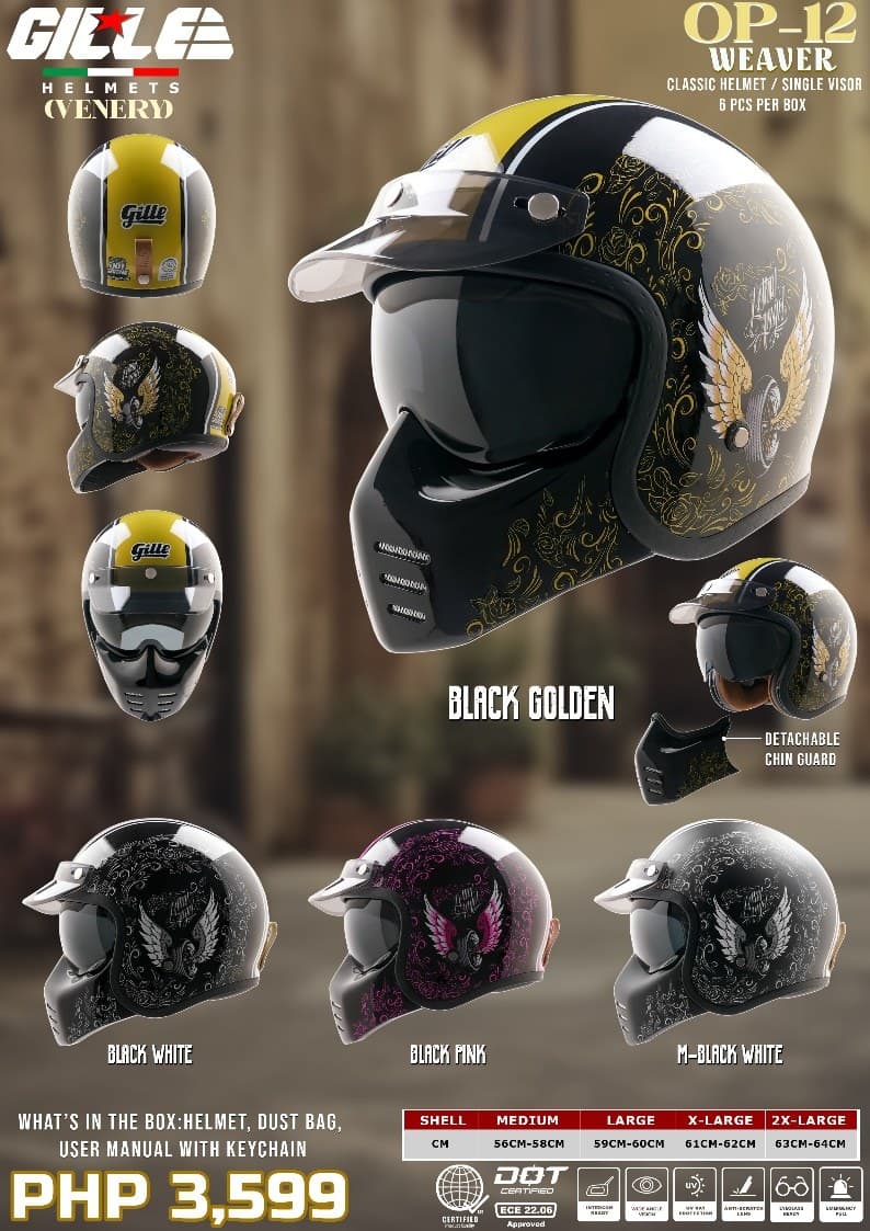GILLE OP12 Venery W/D Dual Sport Motorcycle Helmet