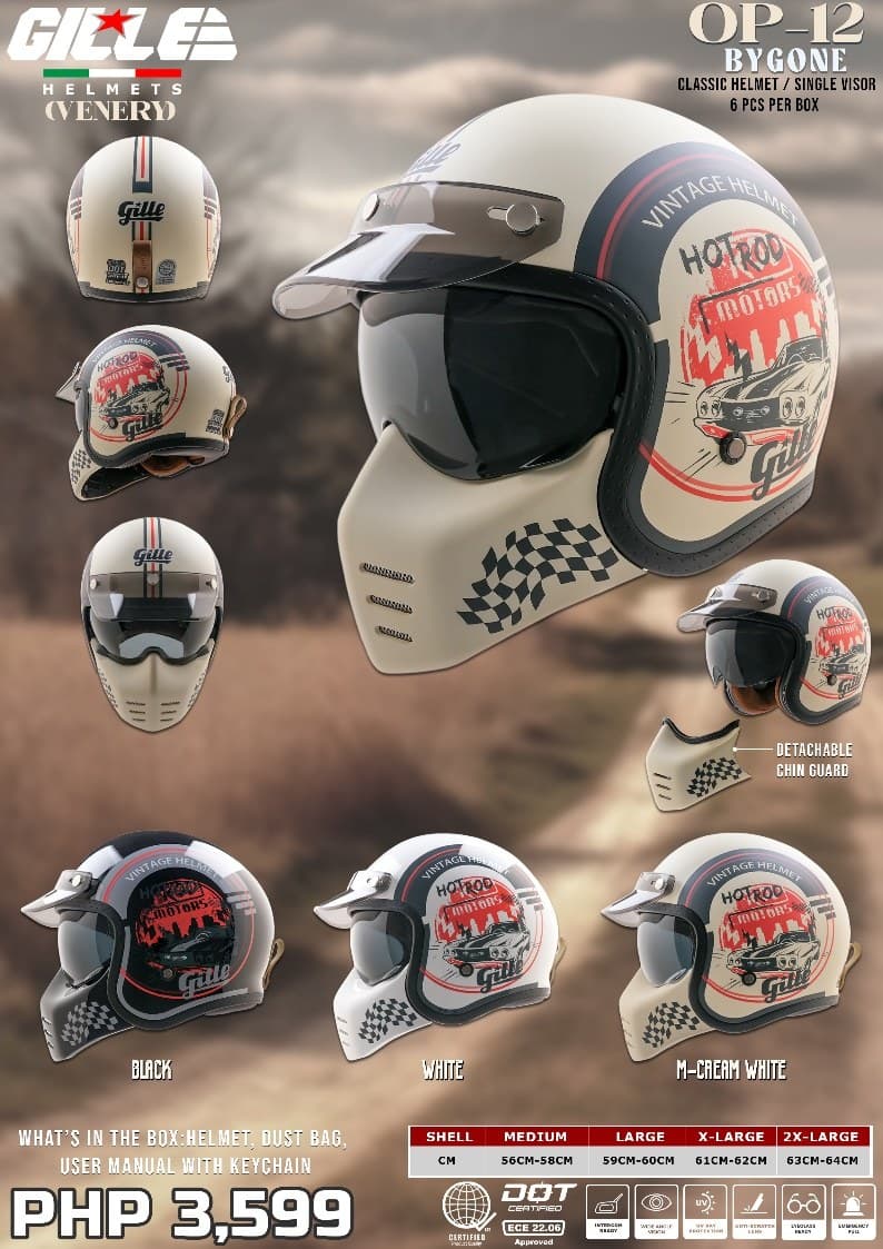 GILLE OP12 Venery W/D Dual Sport Motorcycle Helmet