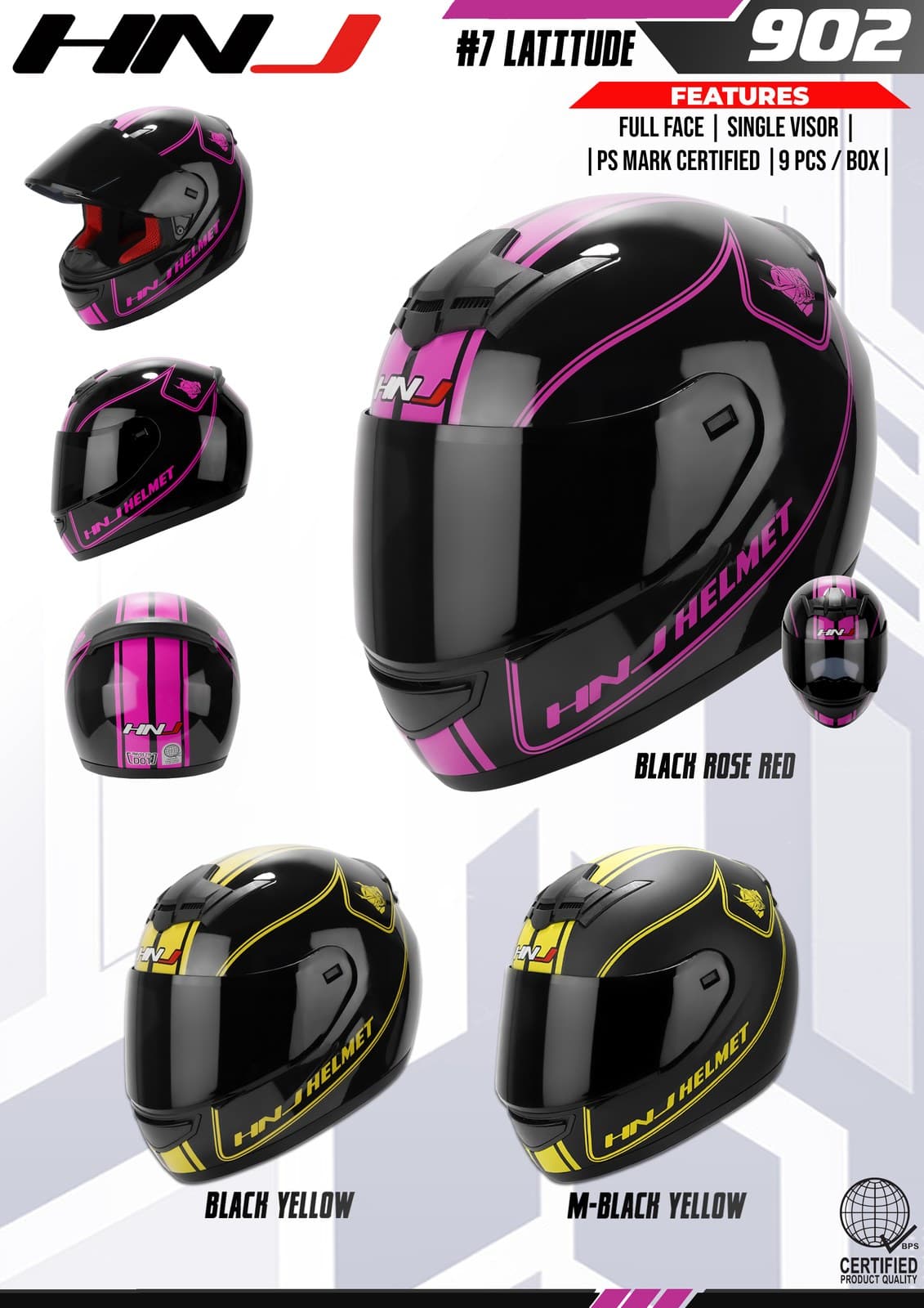 HNJ 902 7# Full Face Motorcycle Helmet
