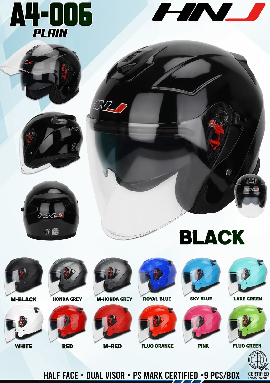 HNJ A4-006 Hf Half Face Motorcycle Helmet