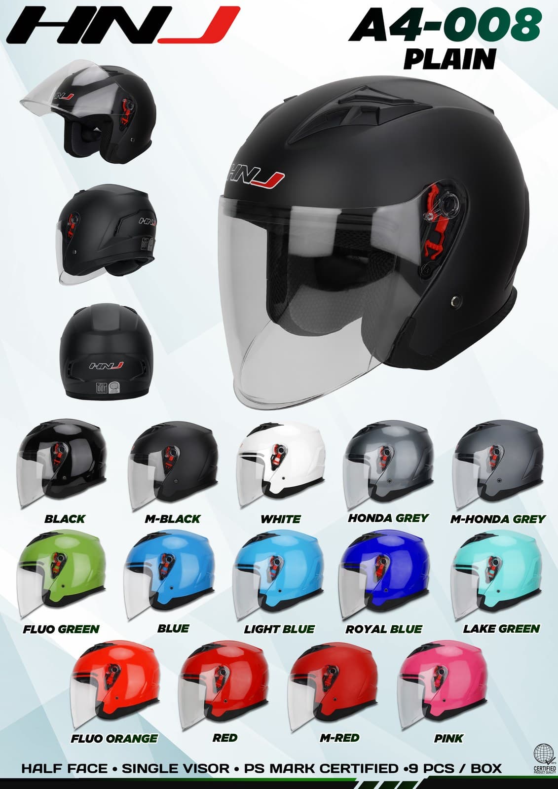 HNJ A4-008 Hf Half Face Motorcycle Helmet