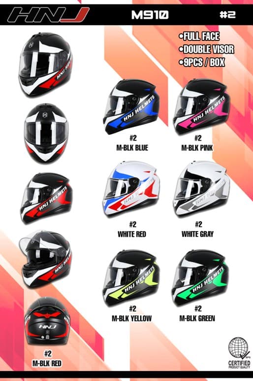 HNJ M910 W/D Full Face Motorcycle Helmet