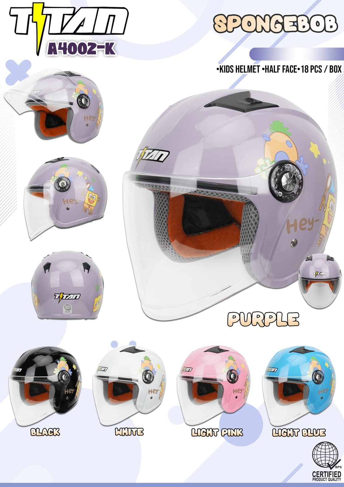 Titan A4-002-K W/D Kids Motorcycle Helmet