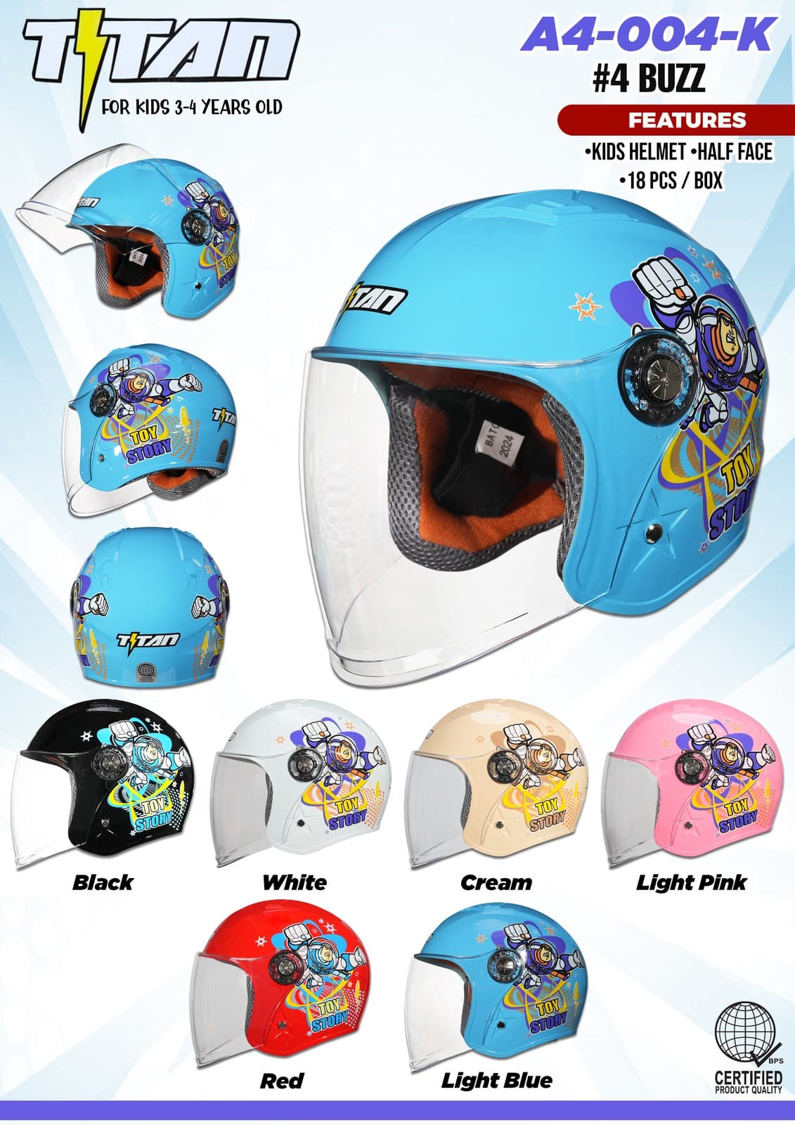 Titan A4-004-K Kids Motorcycle Helmet