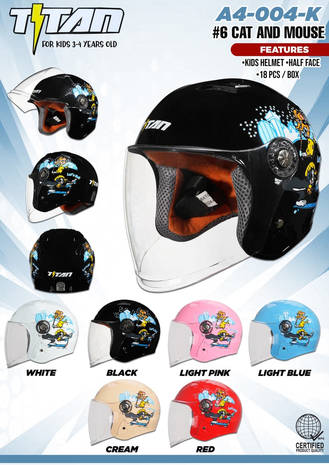 Titan A4-004-K Kids Motorcycle Helmet