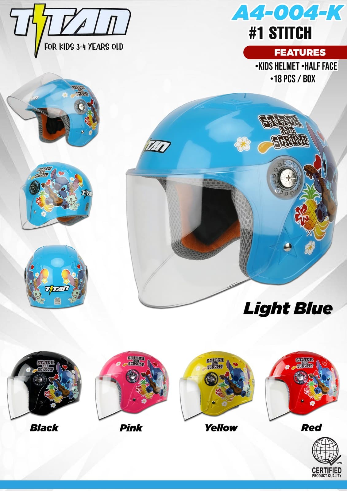 Titan A4-004-K Kids Motorcycle Helmet