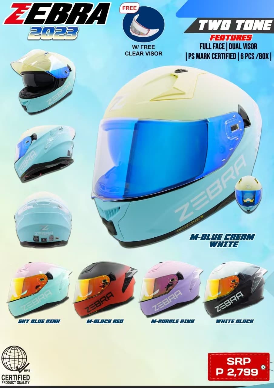 ZEBRA 2023 Paradigm Revo Visor (Two Tone) Full Face Motorcycle Helmet