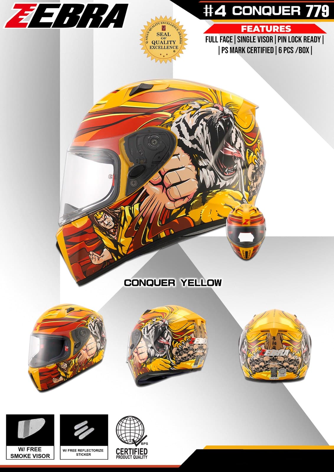 ZEBRA 779 W/D Modular Motorcycle Helmet