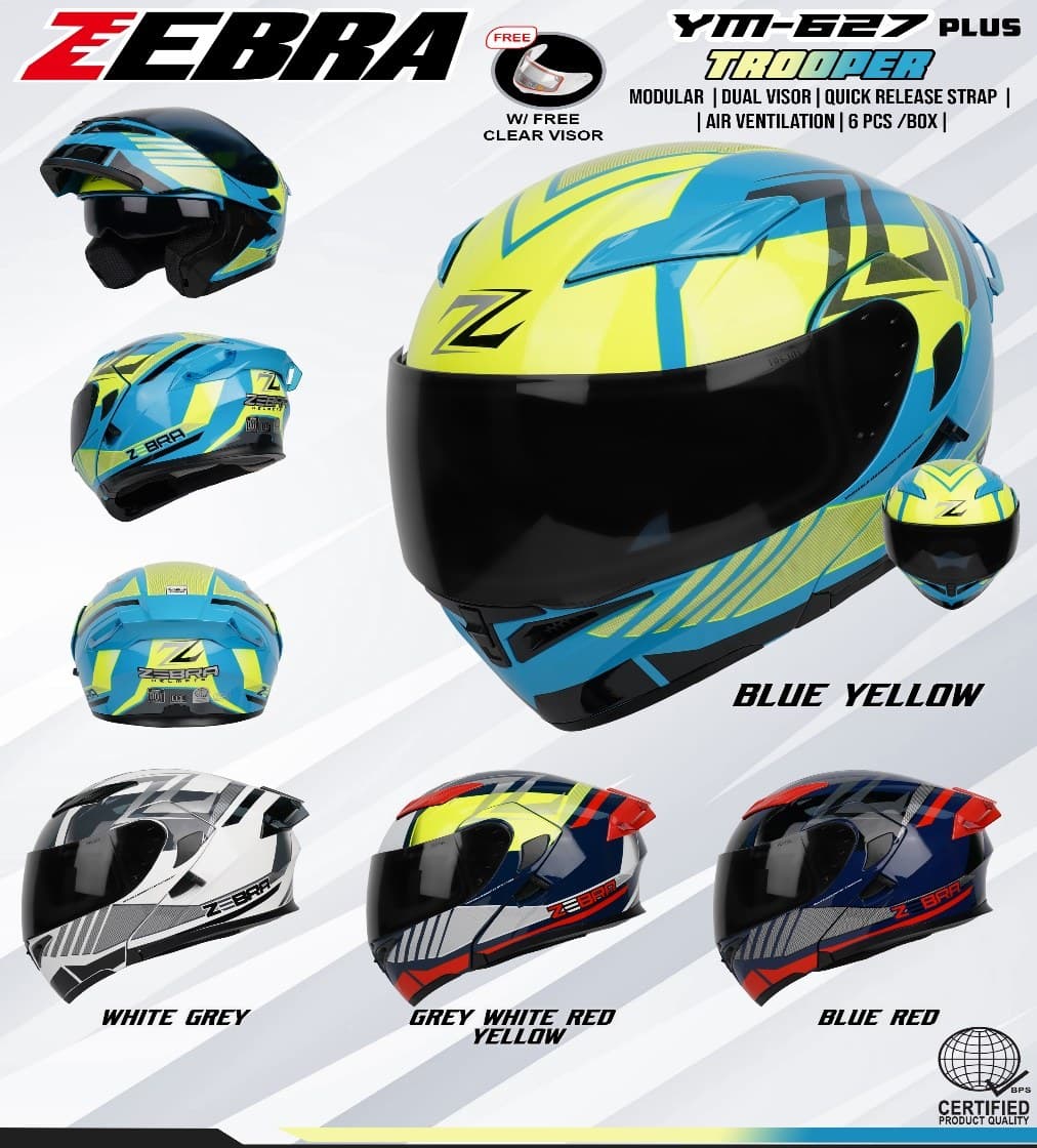 ZEBRA YM-627 Plus W/D Modular Motorcycle Helmet