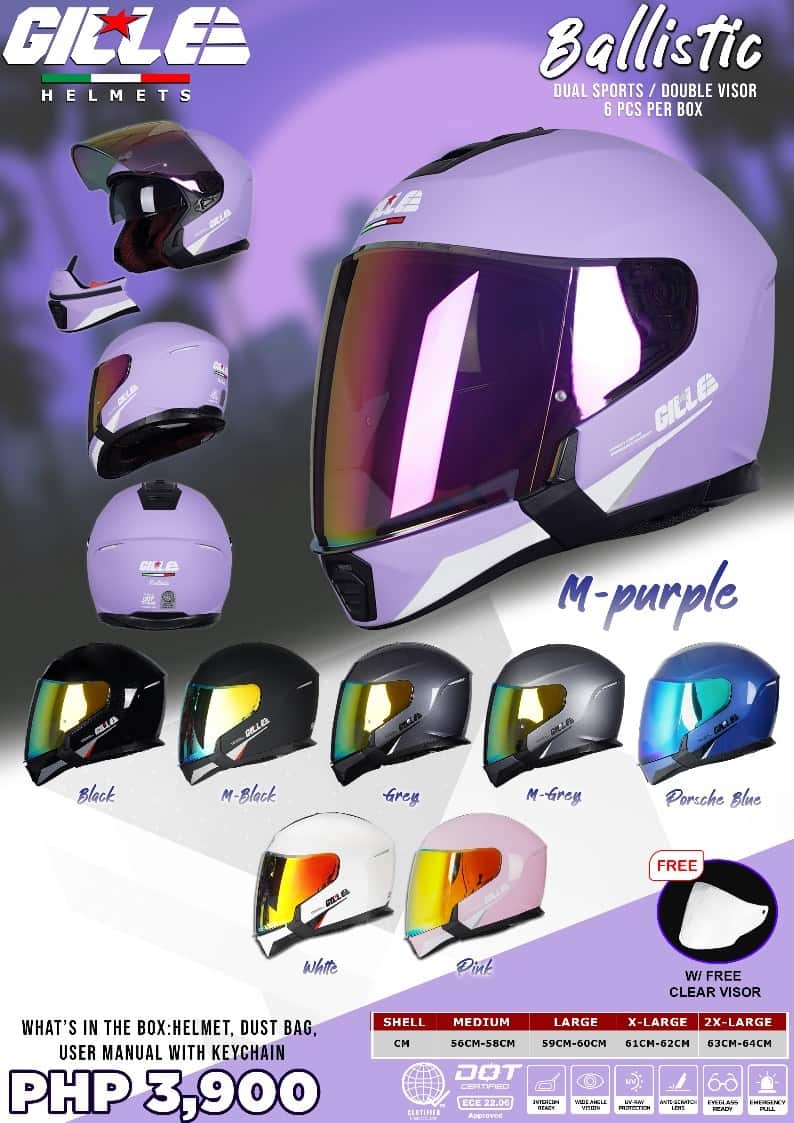 GILLE 2020 BALLISTIC Plain Dual Sport Helmet