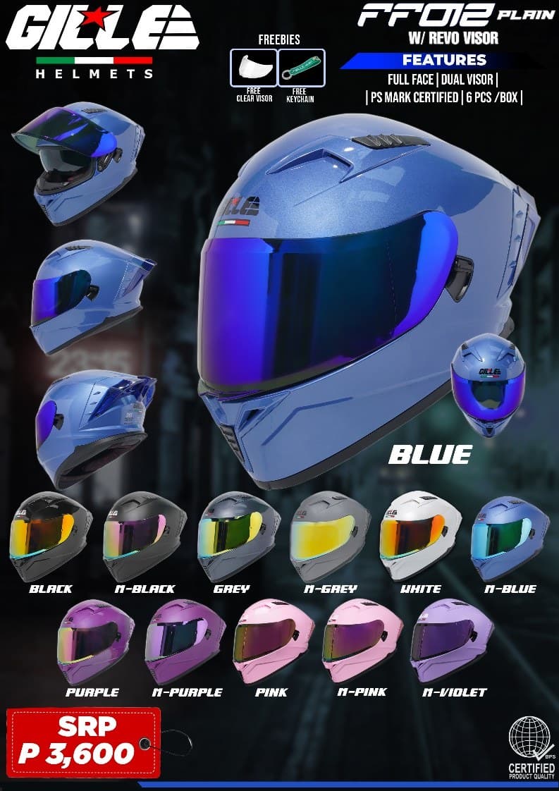GILLE FF012 CIRCUIT Plain Revo Visor Full Face Helmet