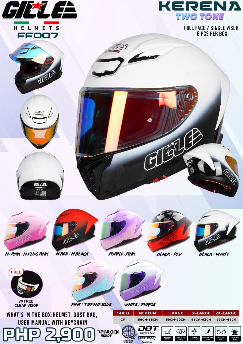 GILLE FF007 KERENA (TWO TONE) Full Face Helmet GILLE FF007 KERENA (TWO TONE) Full Face Helmet - Main image