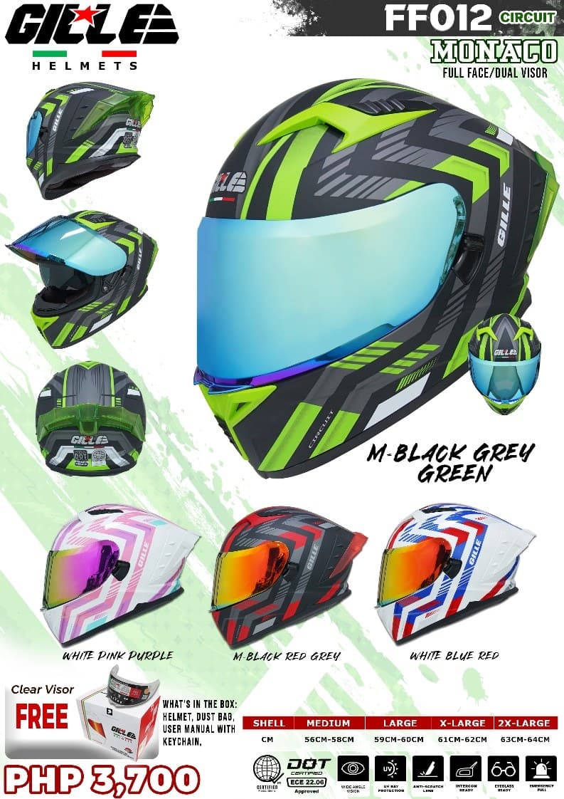 GILLE FF012 CIRCUIT Graphic Revo Visor Full Face Helmet Design 2 GILLE FF012 CIRCUIT Graphic Revo Visor Full Face Helmet Design 2 - Main image