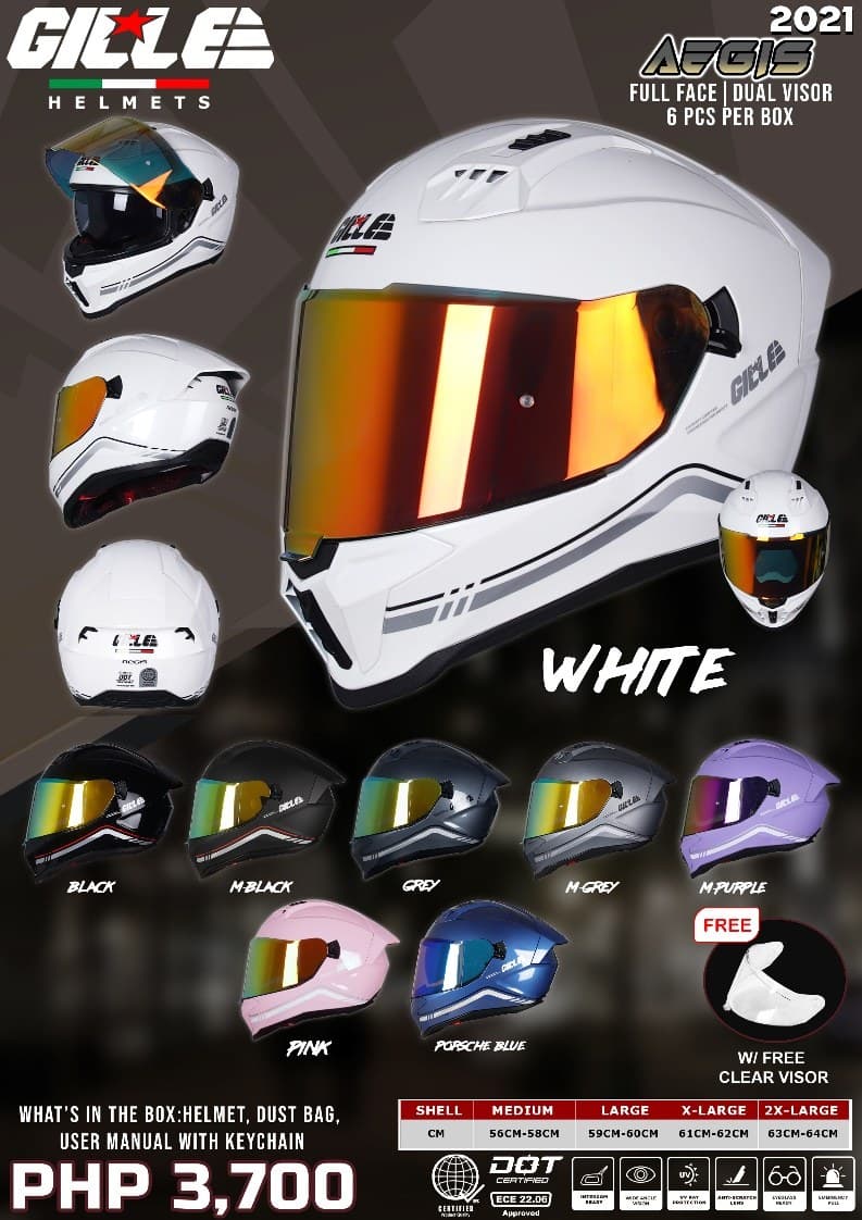 GILLE 2021 AEGIS Plain Full Face Helmet