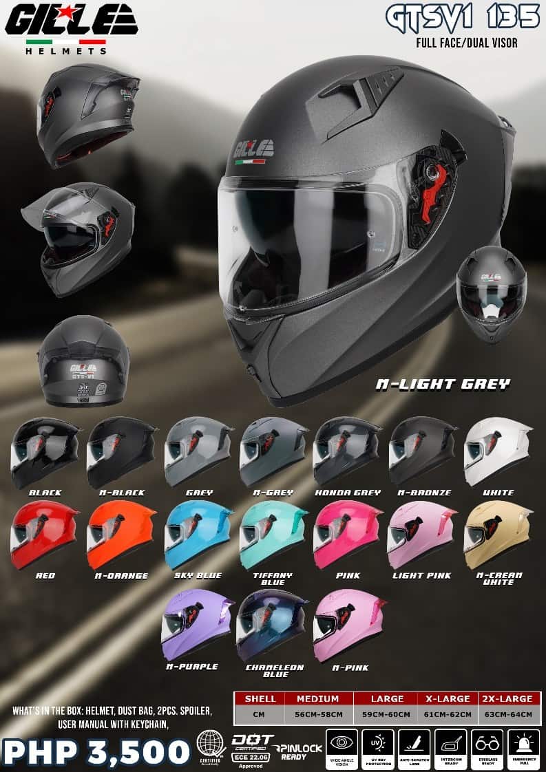 GILLE 135 (GTS V1) Plain Full Face Helmet