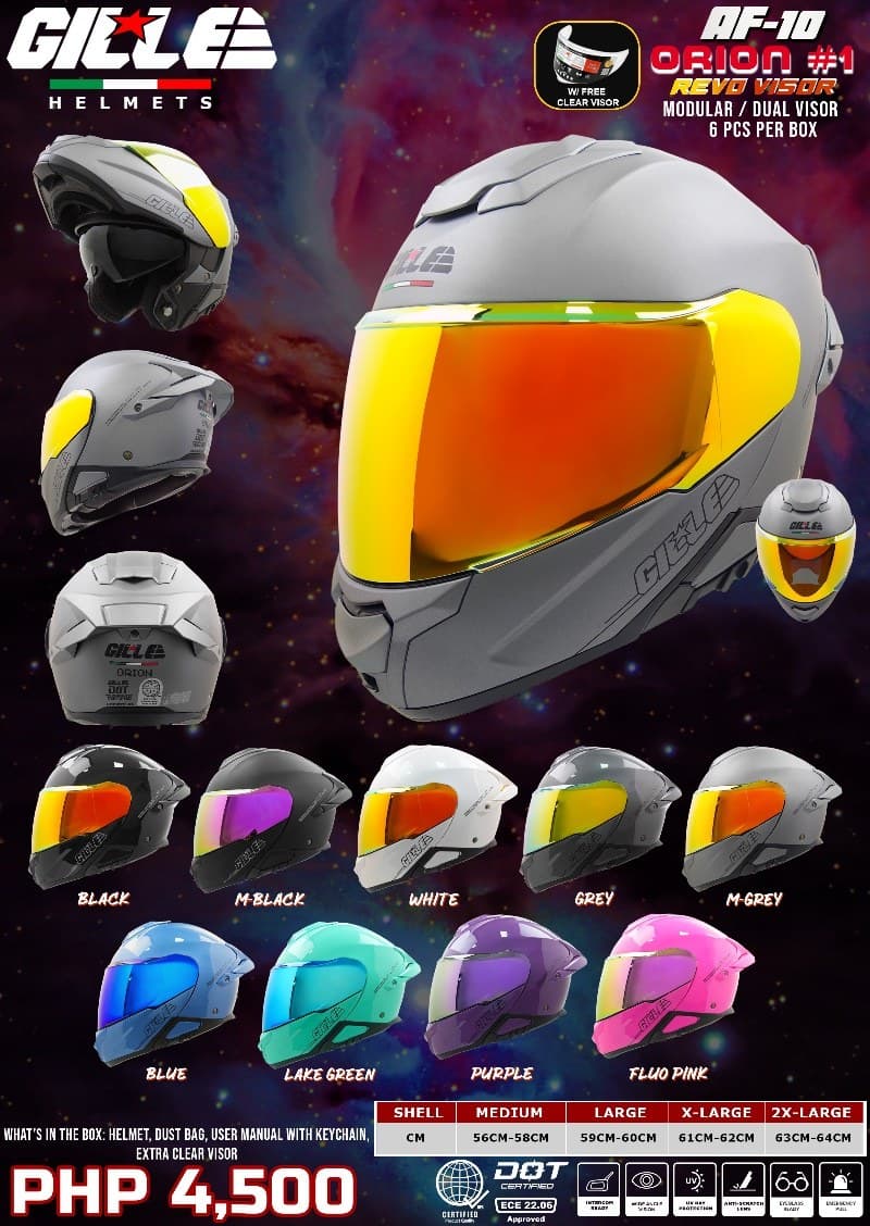GILLE AF10 ORION Plain Modular Helmet Design 1