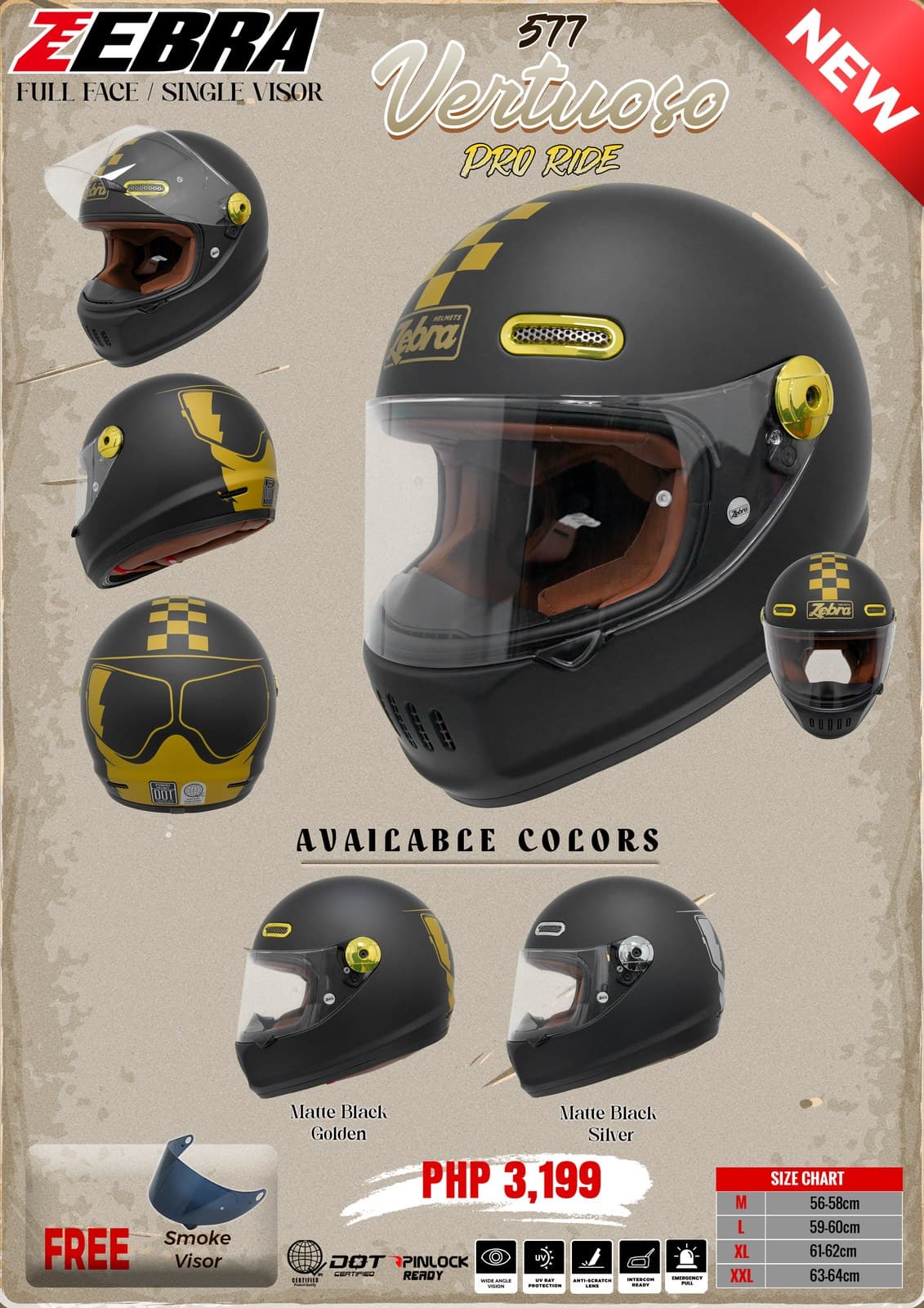 ZEBRA FF577 VERTUOSO Graphic Full Face Helmet Design 2 ZEBRA FF577 VERTUOSO Graphic Full Face Helmet Design 2 - Main image