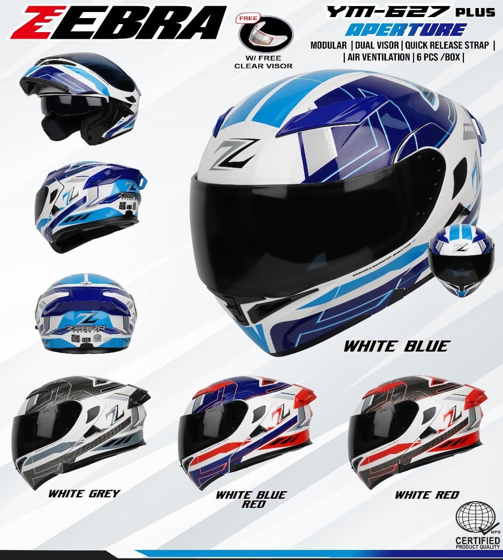 ZEBRA YM-627 PLUS Graphic Modular Helmet Design 1 ZEBRA YM-627 PLUS Graphic Modular Helmet Design 1 - Main image